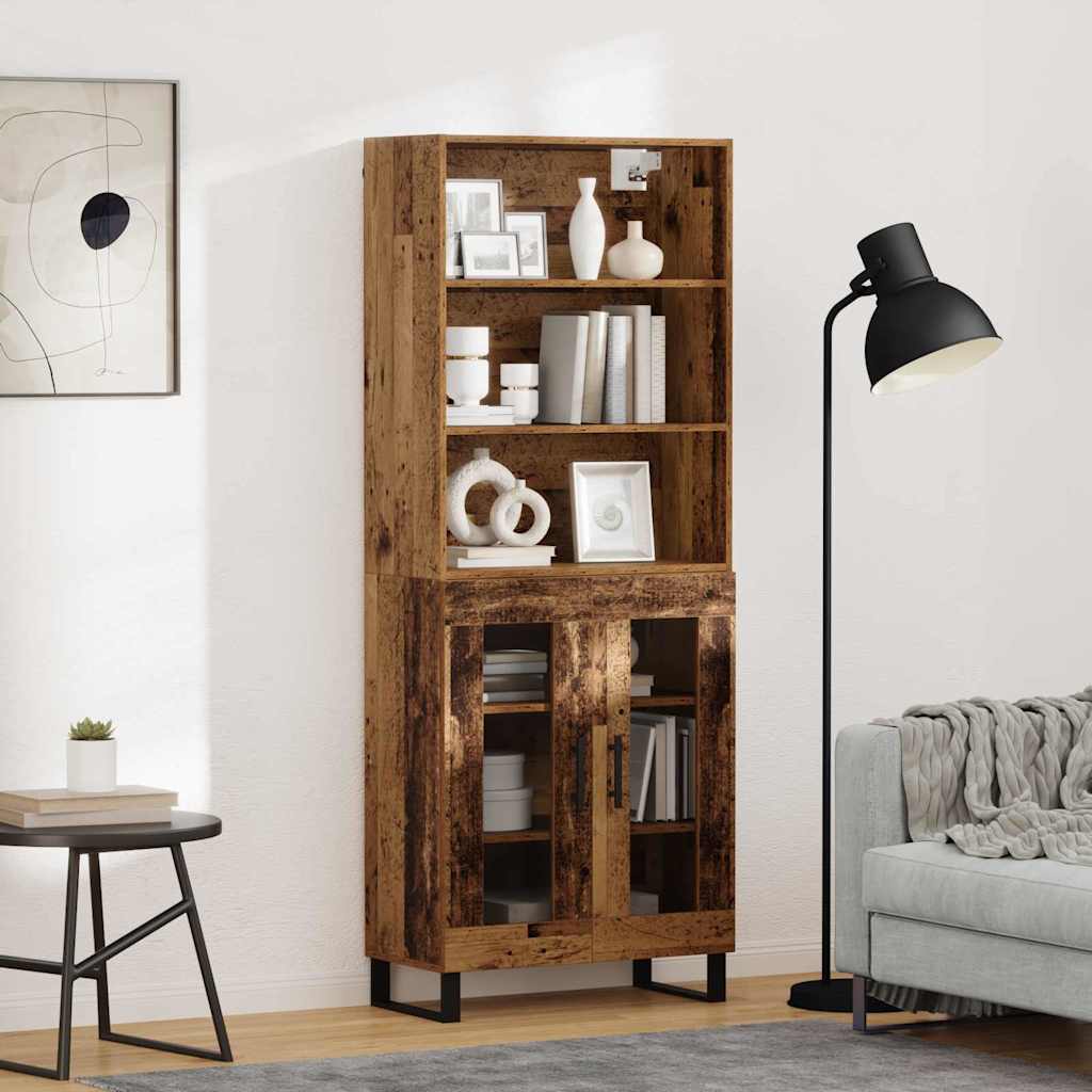 Highboard 2 pcs Old Wood Engineered Wood