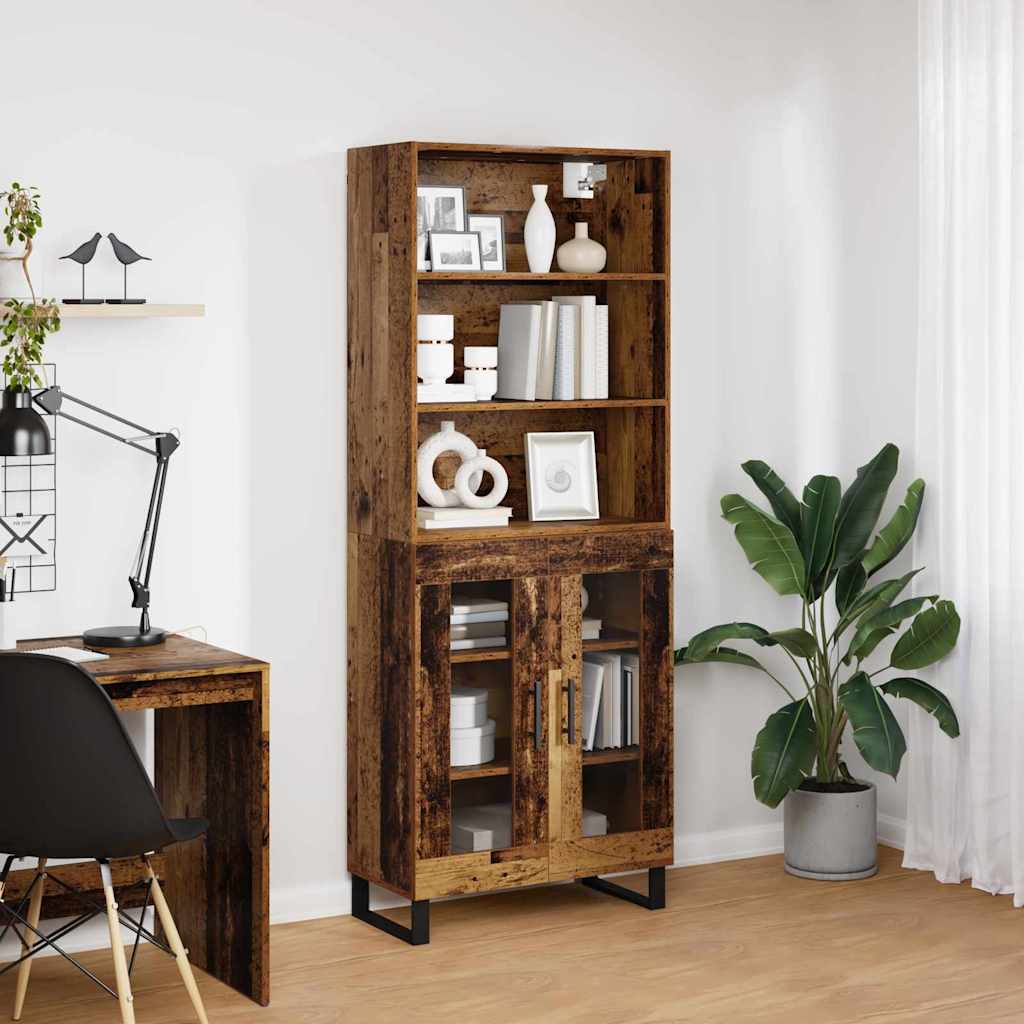 Highboard 2 pcs Old Wood Engineered Wood