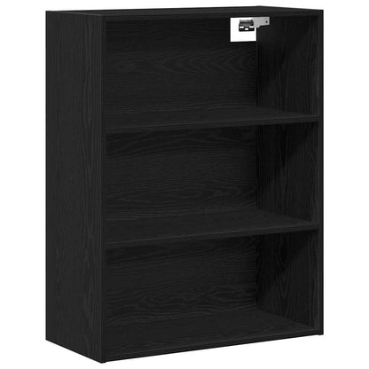 Highboard 2 pcs Black Oak Engineered Wood