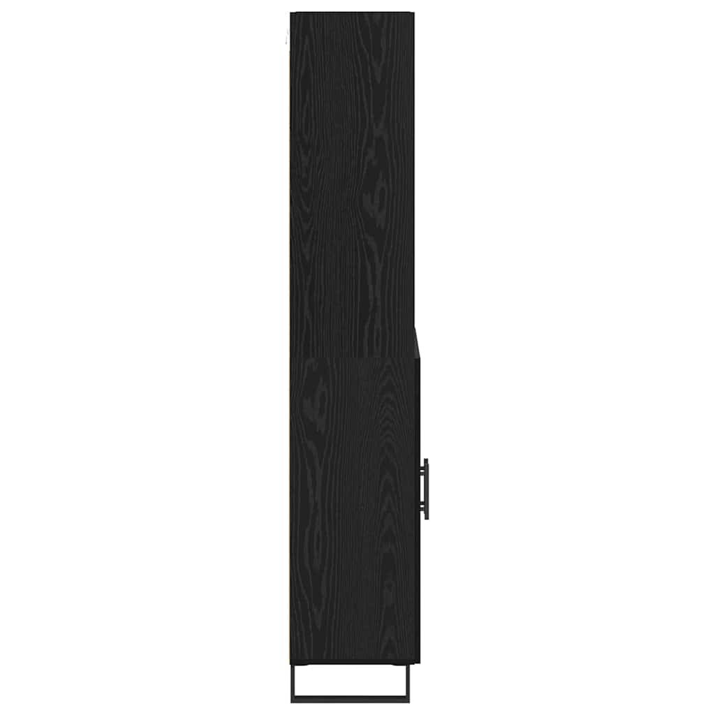 Highboard 2 pcs Black Oak Engineered Wood