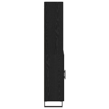 Highboard 2 pcs Black Oak Engineered Wood