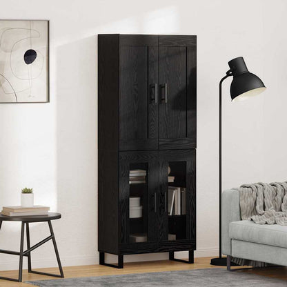 Highboard Black Oak 69.5 x 34 x 180 cm Engineered Wood