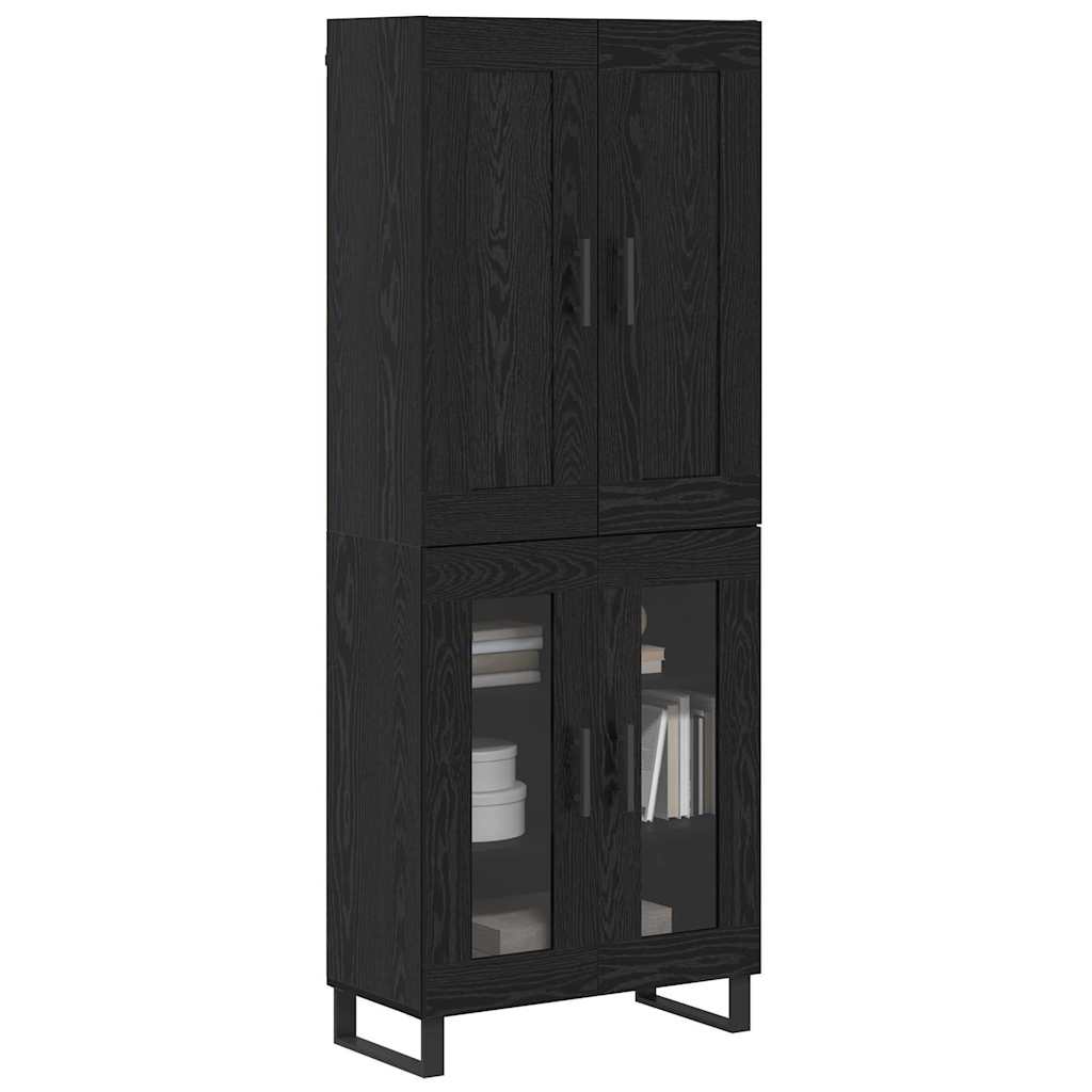 Highboard Black Oak 69.5 x 34 x 180 cm Engineered Wood