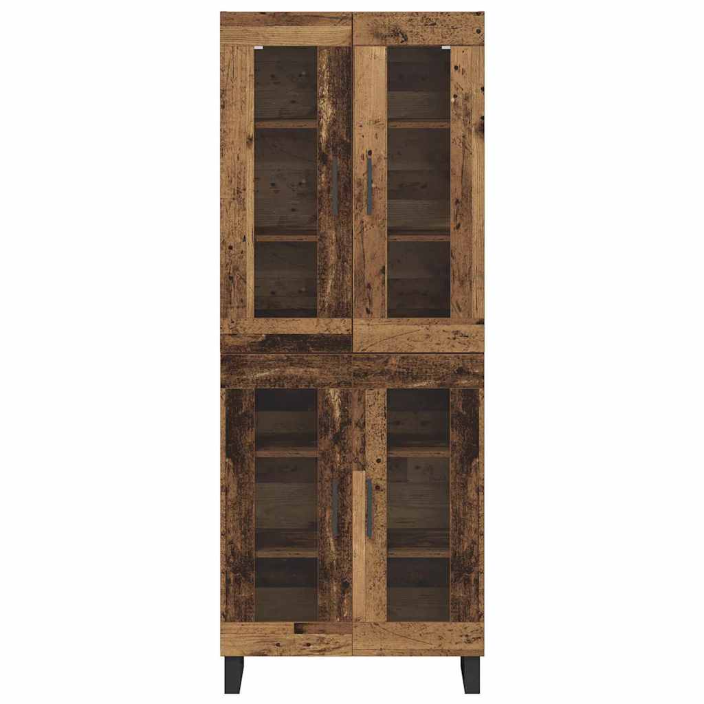 Highboard 2 pcs Old Wood Engineered Wood and Glass