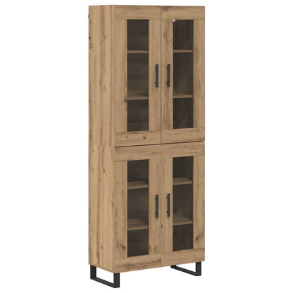 Highboard 2 pcs Artisan Oak Engineered Wood and Glass