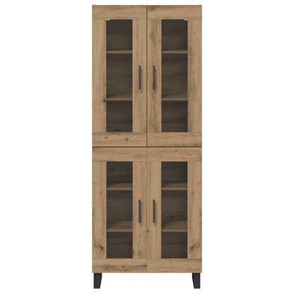 Highboard 2 pcs Artisan Oak Engineered Wood and Glass