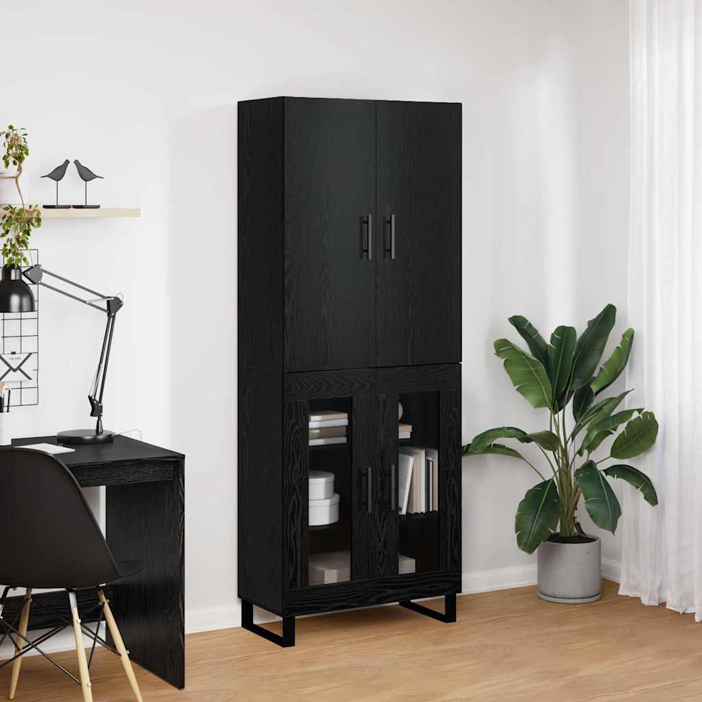 Highboard 2 pcs Black Oak 69.5 x 34 x 180 cm