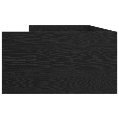 Bed Frame with Drawer Black Oak 100 x 200 cm Solid Pine Wood
