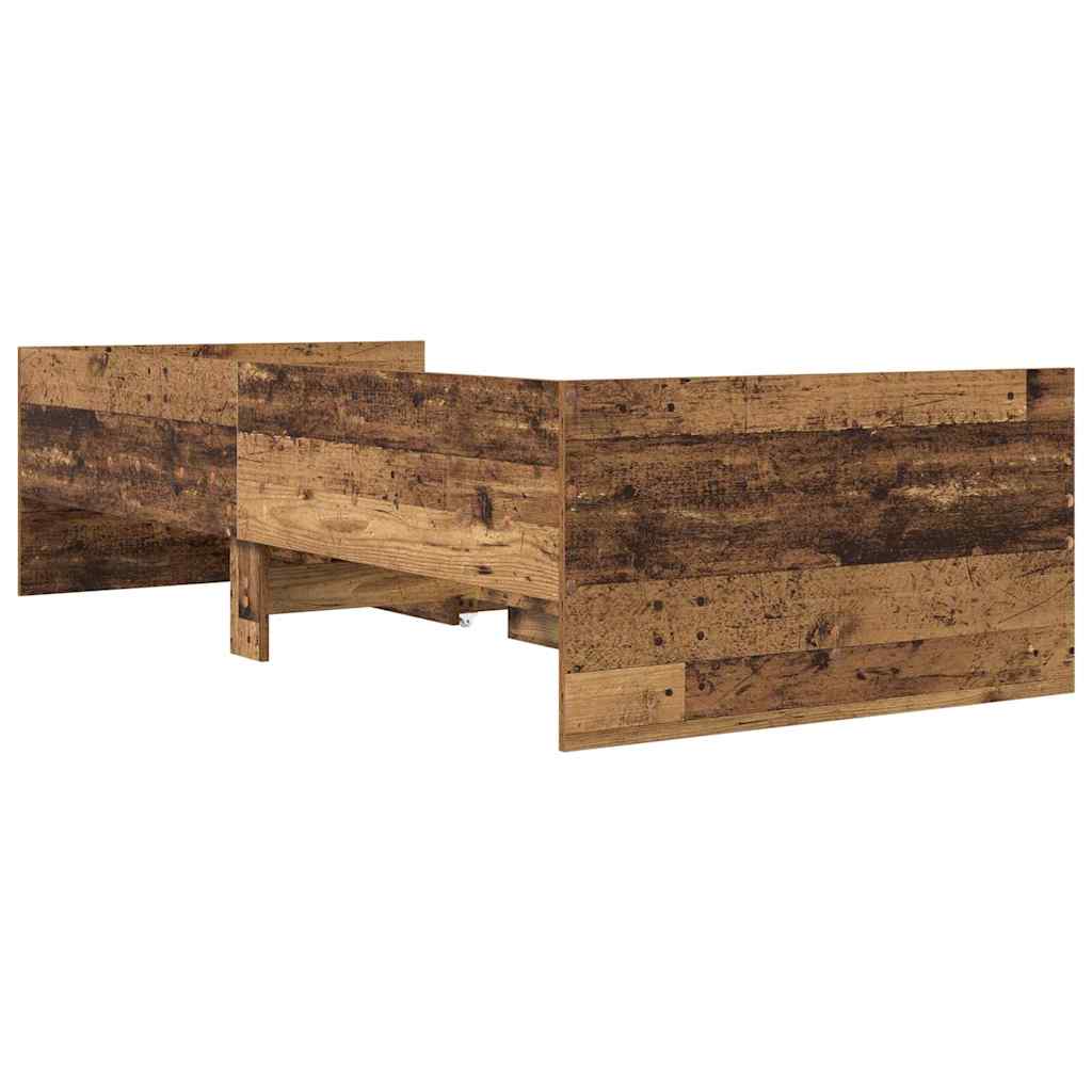 Bed Frame with Drawer Old Wood 90 x 200 cm Solid Pine Wood