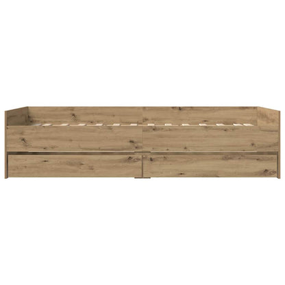 Bed Frame with Drawer Artisan Oak 90 x 190 cm Solid Pine Wood