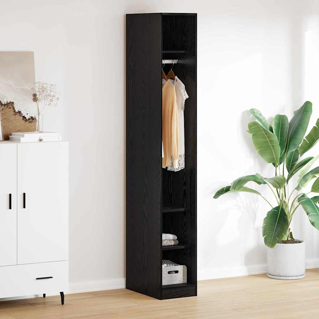 Wardrobe Black Oak 50 x 30 x 200 cm Engineered Wood