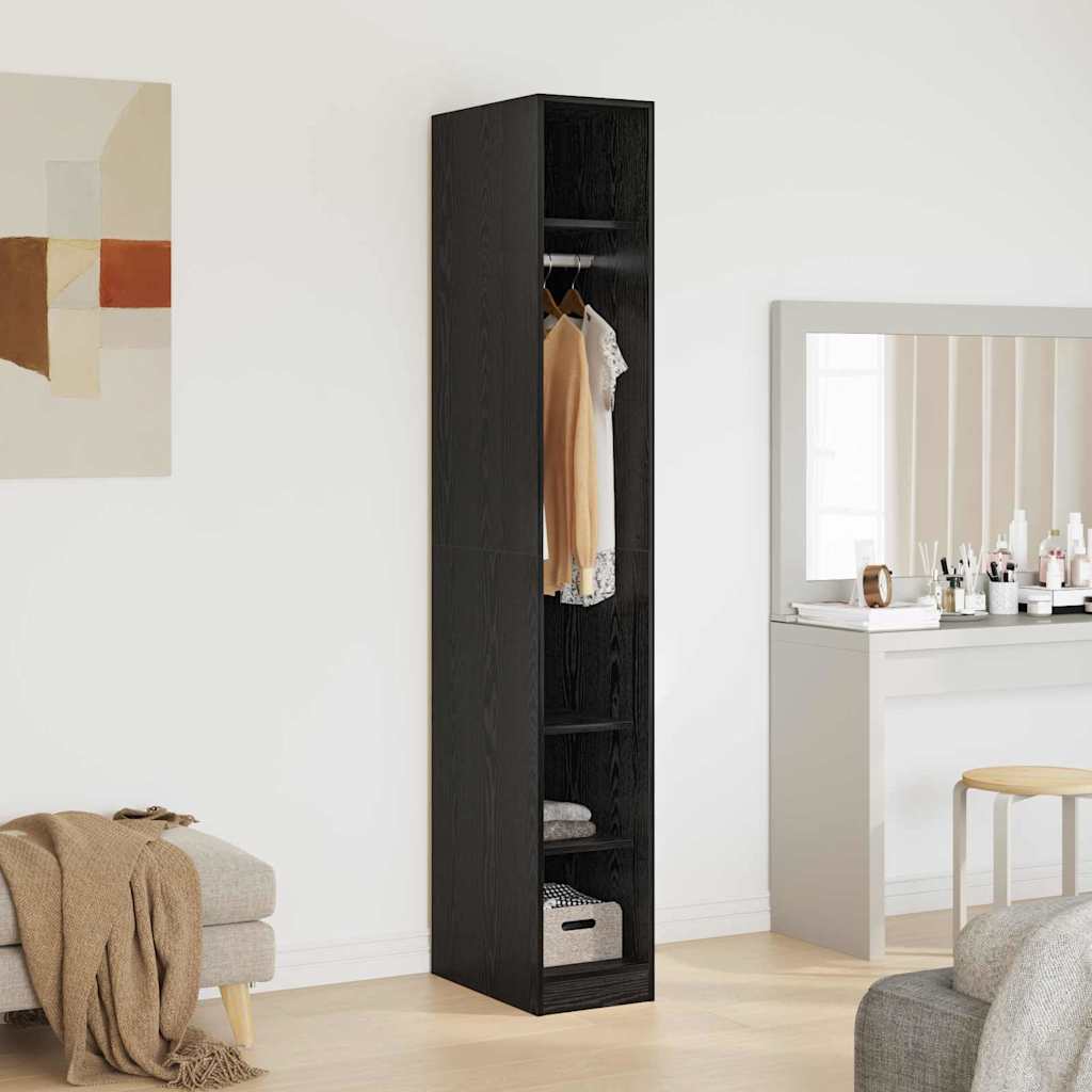 Wardrobe Black Oak 50 x 30 x 200 cm Engineered Wood