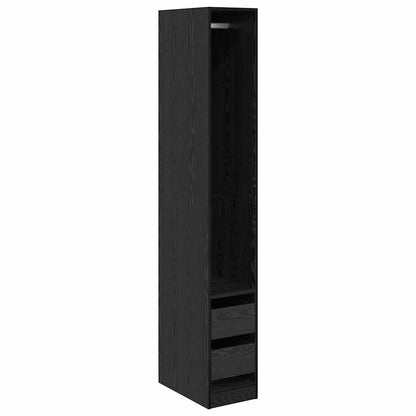 Wardrobe with Drawer Black Oak 50 x 30 x 200 cm Engineered Wood