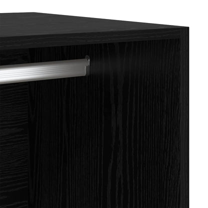 Wardrobe with Drawer Black Oak 80 x 50 x 200 cm Engineered Wood
