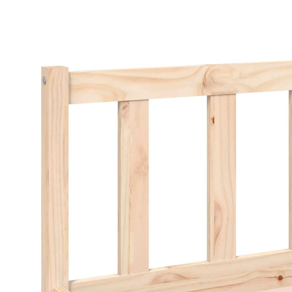 Bed Frame Natural 152 x 203 cm Solid Pine Wood