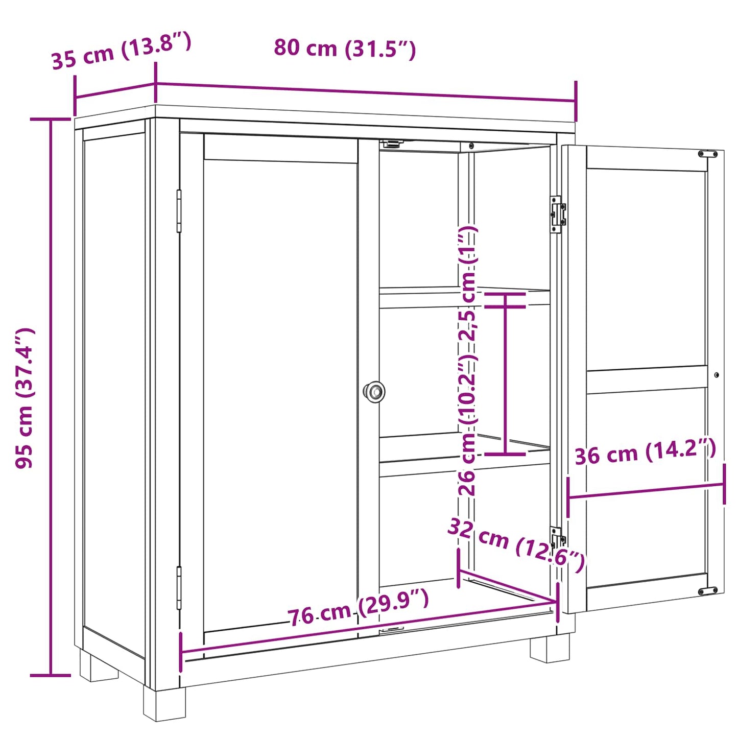 Cabinet with Storage with Door Brown Engineered wood