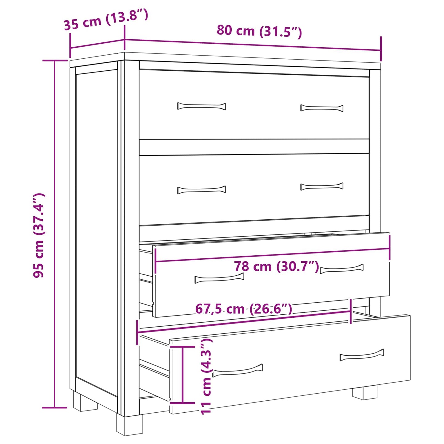 Cabinet with Drawer with Storage Brown Engineered wood