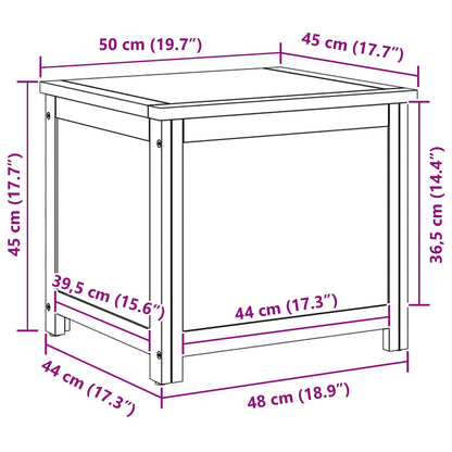 Storage Box 50 x 45 x 45 cm Engineered Wood with Oak Veneer