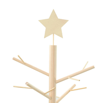 Wooden Christmas Tree with Stand Natural 210 cm Solid pine wood