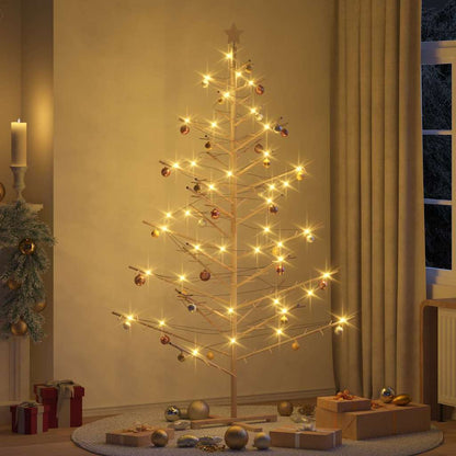 Wooden Christmas Tree with Stand Natural 210 cm Solid pine wood