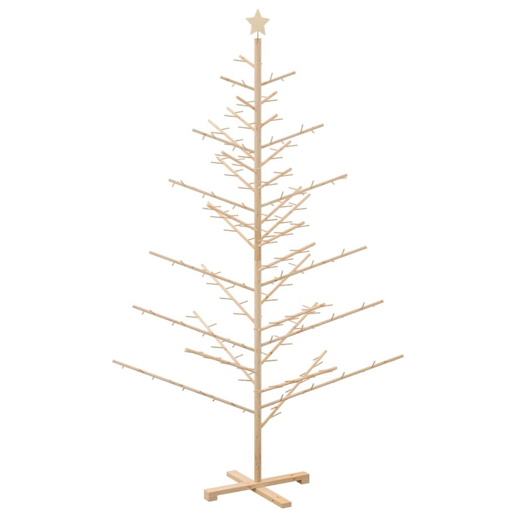 Wooden Christmas Tree with Stand Natural 210 cm Solid pine wood