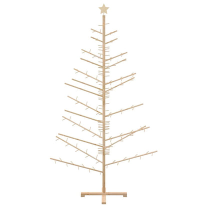 Wooden Christmas Tree with Stand Natural 210 cm Solid pine wood