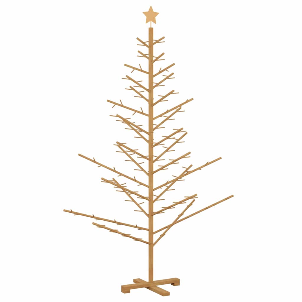 Wooden Christmas Tree with Stand Brown 180 cm Solid pine wood