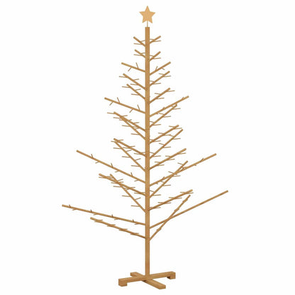 Wooden Christmas Tree with Stand Brown 180 cm Solid pine wood