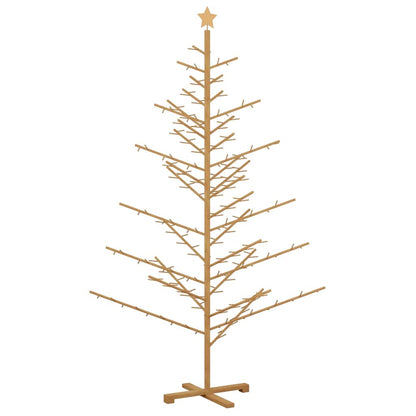 Wooden Christmas Tree with Stand Brown 210 cm Solid pine wood