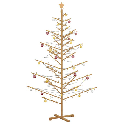 Wooden Christmas Tree with Stand Brown 210 cm Solid pine wood