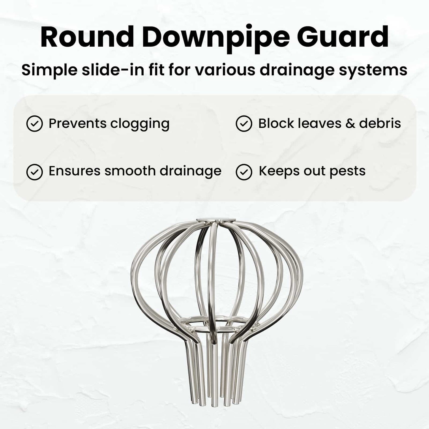 Gutter Leaf Guard 2 pcs Silver 50 mm Stainless Steel
