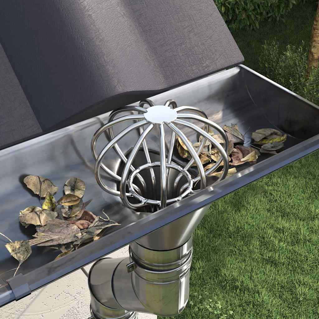 Gutter Leaf Guard 8 pcs Silver 50 mm Stainless Steel