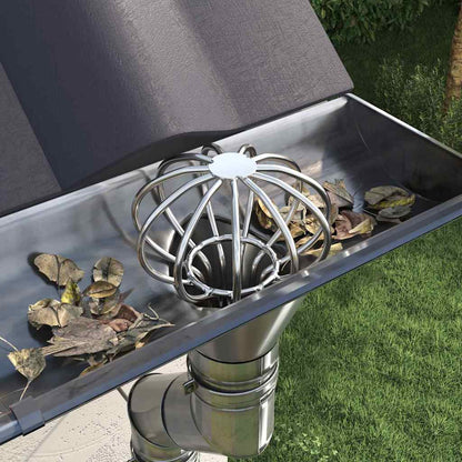 Gutter Leaf Guard 8 pcs Silver 50 mm Stainless Steel