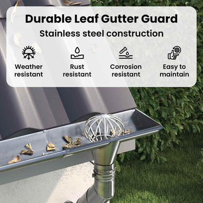 Gutter Leaf Guard 2 pcs Silver 75 mm Stainless Steel