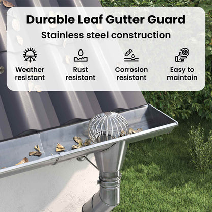Gutter Leaf Guard 8 pcs Silver 160 mm Stainless Steel