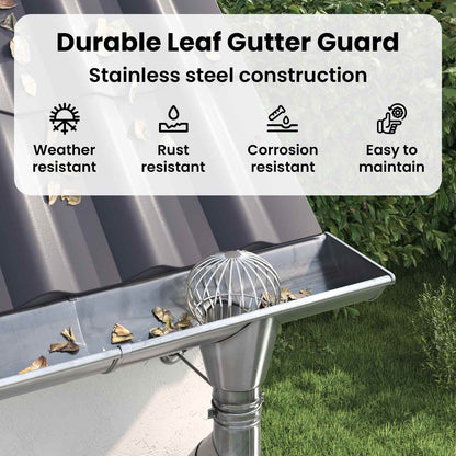 Gutter Leaf Guard 2 pcs Silver 200 mm Stainless Steel