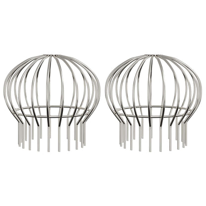Gutter Leaf Guard 2 pcs Silver 200 mm Stainless Steel