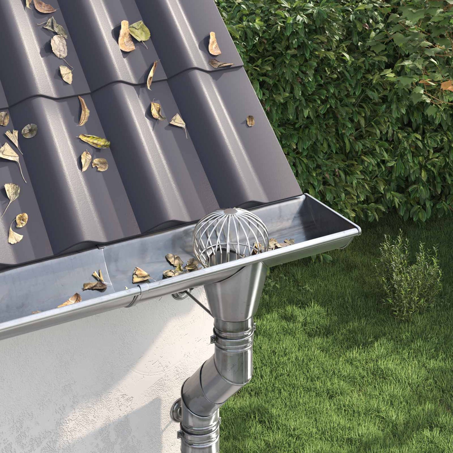 Gutter Leaf Guard 8 pcs Silver 200 mm Stainless Steel