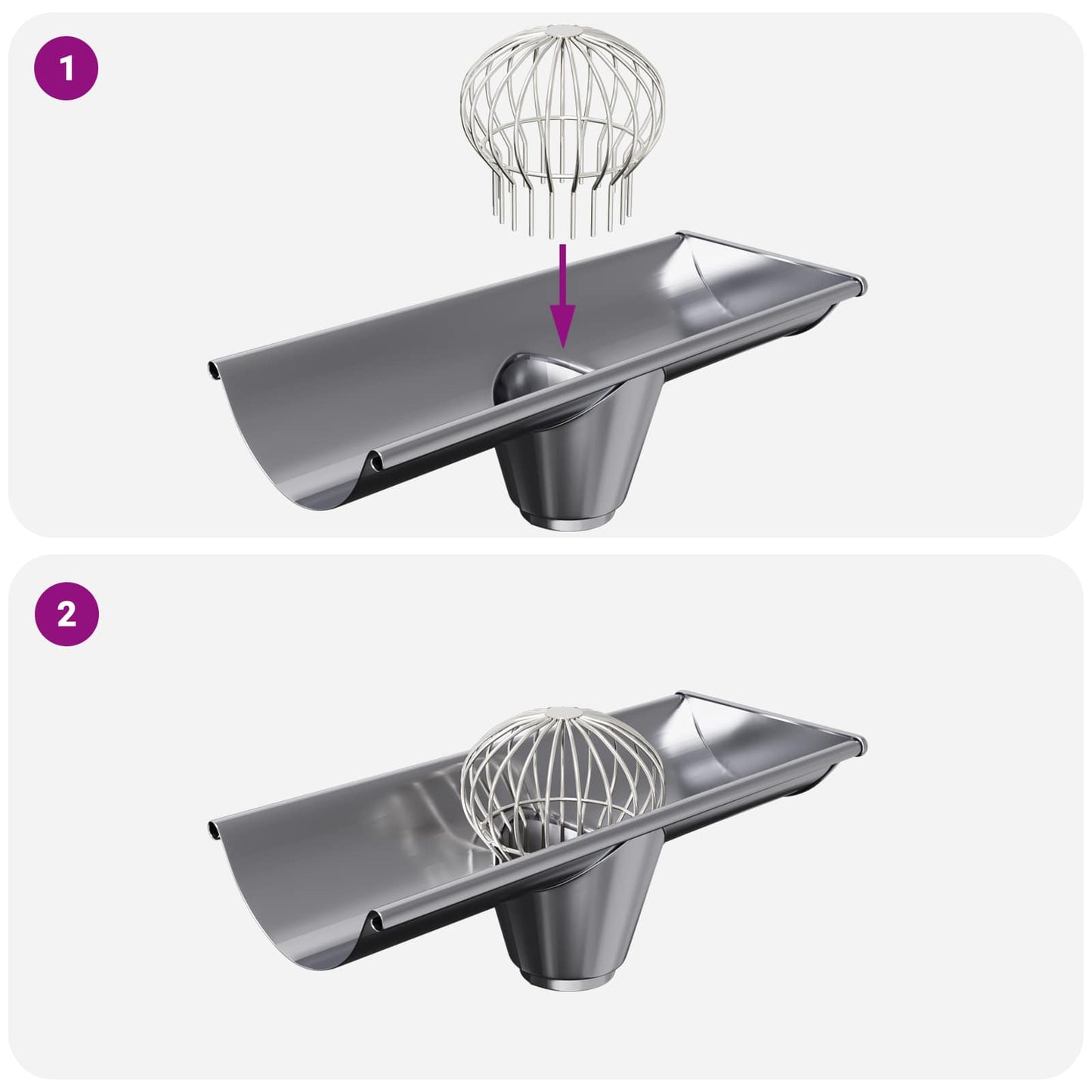 Gutter Leaf Guard 8 pcs Silver 200 mm Stainless Steel