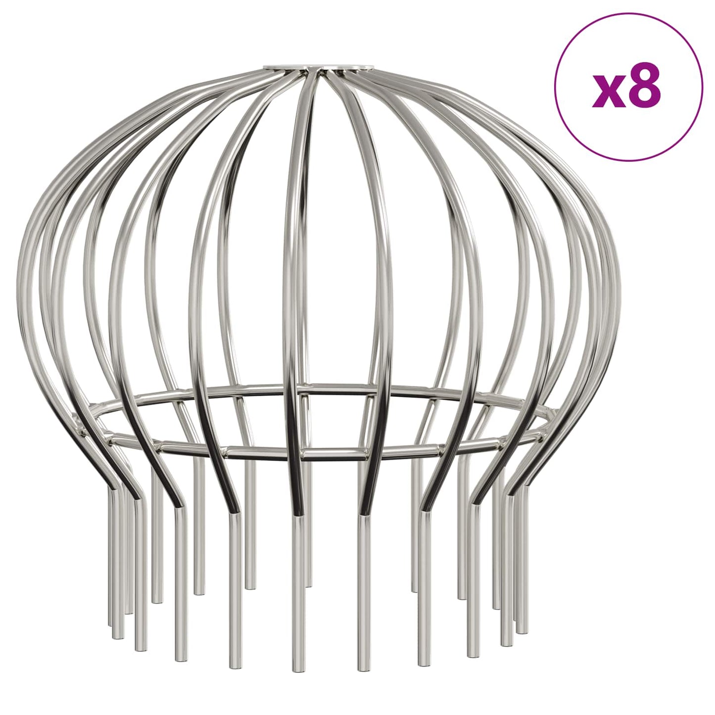 Gutter Leaf Guard 8 pcs Silver 200 mm Stainless Steel