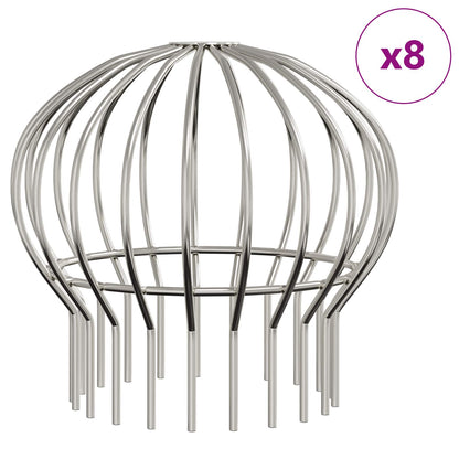 Gutter Leaf Guard 8 pcs Silver 200 mm Stainless Steel