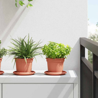 Round Flower Pot 6 pcs Brick Red Ø 12.5 x 10 cm Plastic