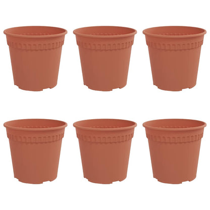Round Flower Pot 6 pcs Brick Red Ø 19 x 16 cm Plastic