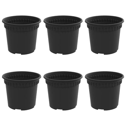 Round Flower Pot 6 pcs Black Ø 12.5 x 10 cm Plastic