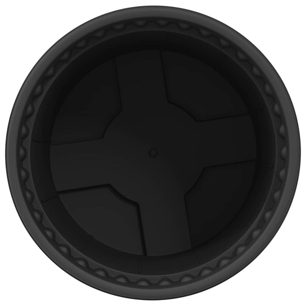 Round Flower Pot 6 pcs Black Ø 12.5 x 10 cm Plastic