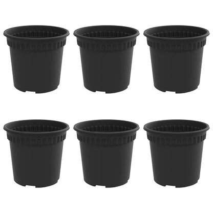 Round Flower Pot 6 pcs Black Ø 15 x 12 cm Plastic