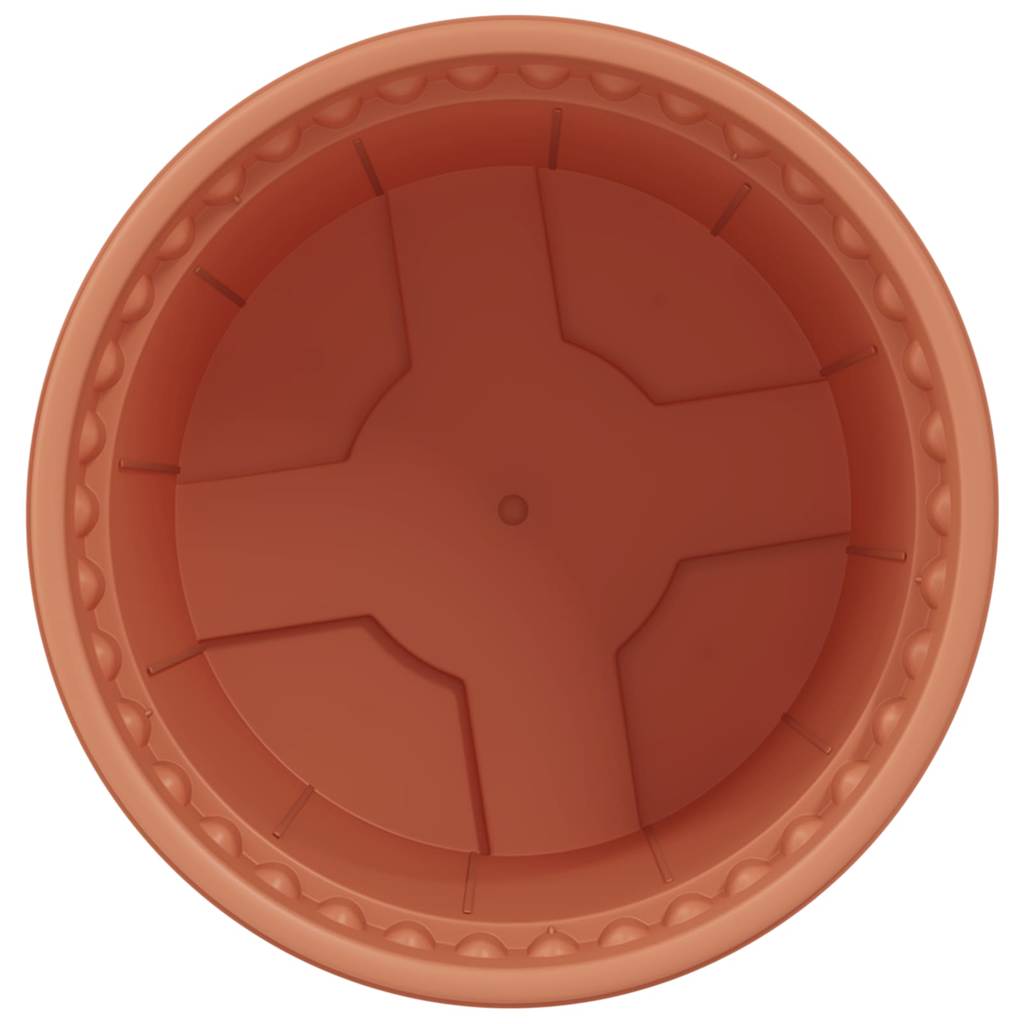 Round Flower Pot 24 pcs Brick Red Ø 15 x 12 cm Plastic