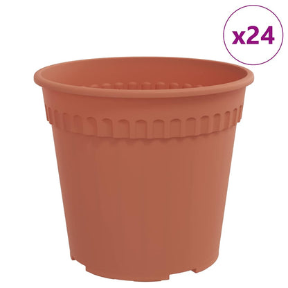 Round Flower Pot 24 pcs Brick Red Ø 17 x 14 cm Plastic