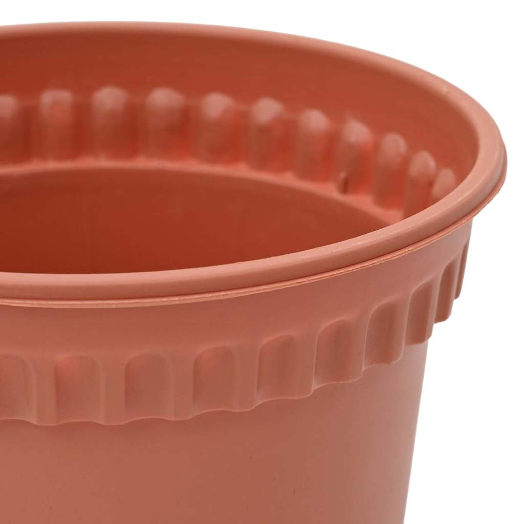 Round Flower Pot 24 pcs Brick Red Ø 19 x 16 cm Plastic