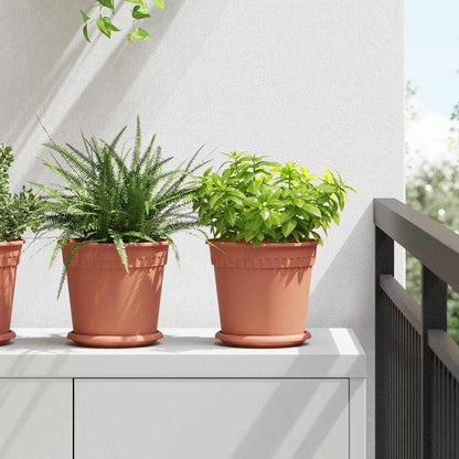 Round Flower Pot 24 pcs Brick Red Ø 19 x 16 cm Plastic